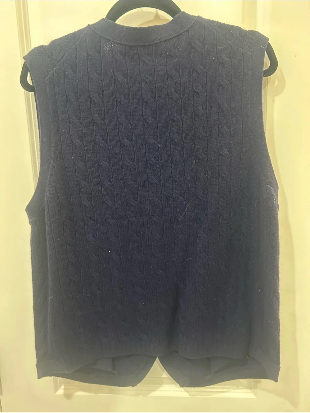 Polo Ralph Lauren Navy Cable Knit Button Sweater Vest Large